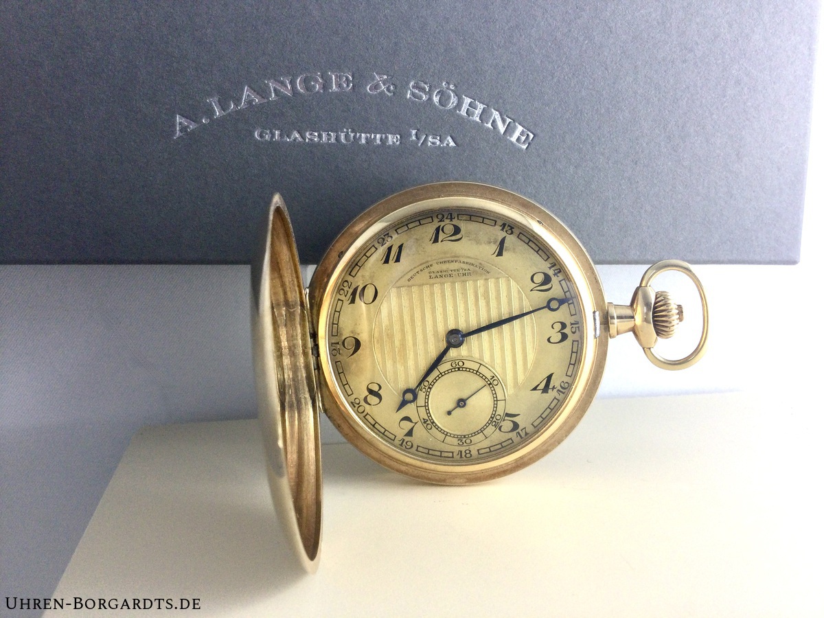 A.Lange & Söhne Glashütte Gold 3 Taschenuhr 585 Durchmesser Baujahr Kaliber Uhrenfabrikation 86gr OLIW Deckel Deutschte 51,5mm 1931